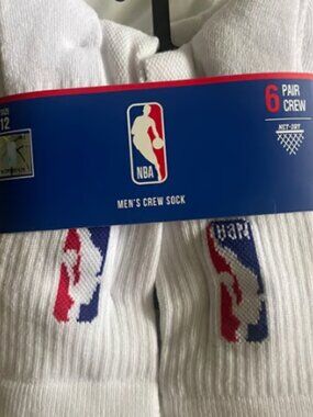 NBA Men’s Crew Sock 6 Pair white